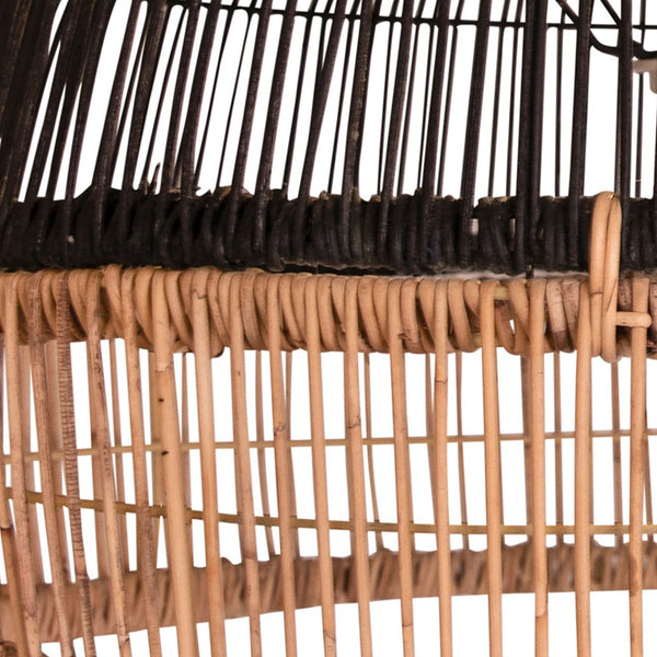 Dovetail Grace Natural Woven Two-Tone Rattan Lamp Shade in Black and Natural DOV6448