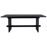 Dovetail Ryder 79" Rectangular Modern Teak Trustle Dining Table, Matte Black DOV7775