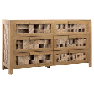 Dovetail Elliana 63" Teak and Woven Rattan Sideboard DOV7776