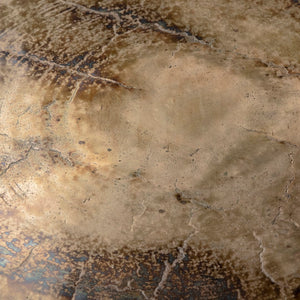 Dovetail Blake 19" Round Aluminum Antique Brass Finished Goblet Style Pedestal Accent Table DOV8092