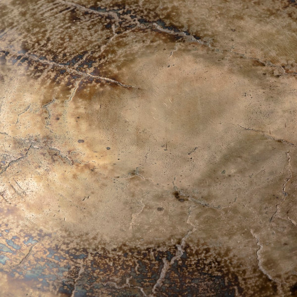 Dovetail Blake 19" Round Aluminum Antique Brass Finished Goblet Style Pedestal Accent Table DOV8092