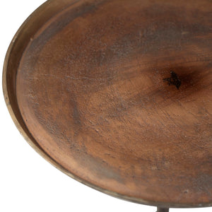 Dovetail Blake Round Aluminum Finished Pedestal Base End Table DOV8327