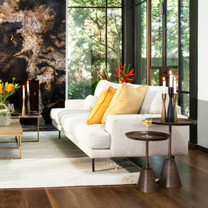 Dovetail Blake Round Aluminum Finished Pedestal Base End Table DOV8328