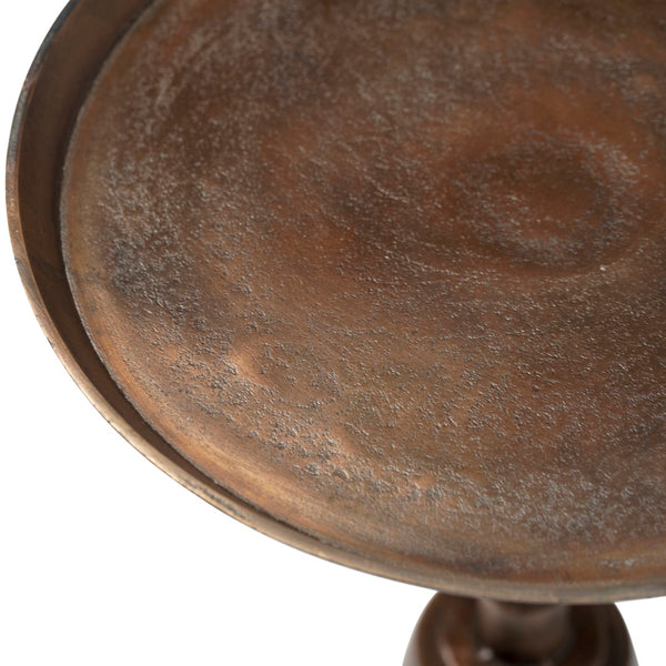 Dovetail Blake Round Aluminum Finished Pedestal Base End Table DOV8328