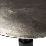 Dovetail Blake 30" Round Aluminum Black Patina Raw Nickel Modern Pedestal Dining Bistro Table DOV8332