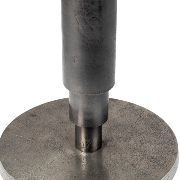 Dovetail Blake 30" Round Aluminum Black Patina Raw Nickel Modern Pedestal Dining Bistro Table DOV8332