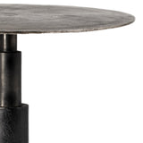 Dovetail Blake 30" Round Aluminum Black Patina Raw Nickel Modern Pedestal Dining Bistro Table DOV8332