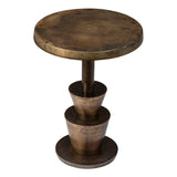 Dovetail Blake Round Aluminum Decorative Pedestal Base Side Table DOV8333