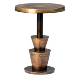 Dovetail Blake Round Aluminum Decorative Pedestal Base Side Table DOV8333