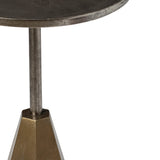 Dovetail Blake Round Aluminum Decorative Pedestal Base Side Table DOV8335