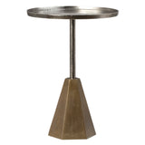 Dovetail Blake Round Aluminum Decorative Pedestal Base Side Table DOV8335