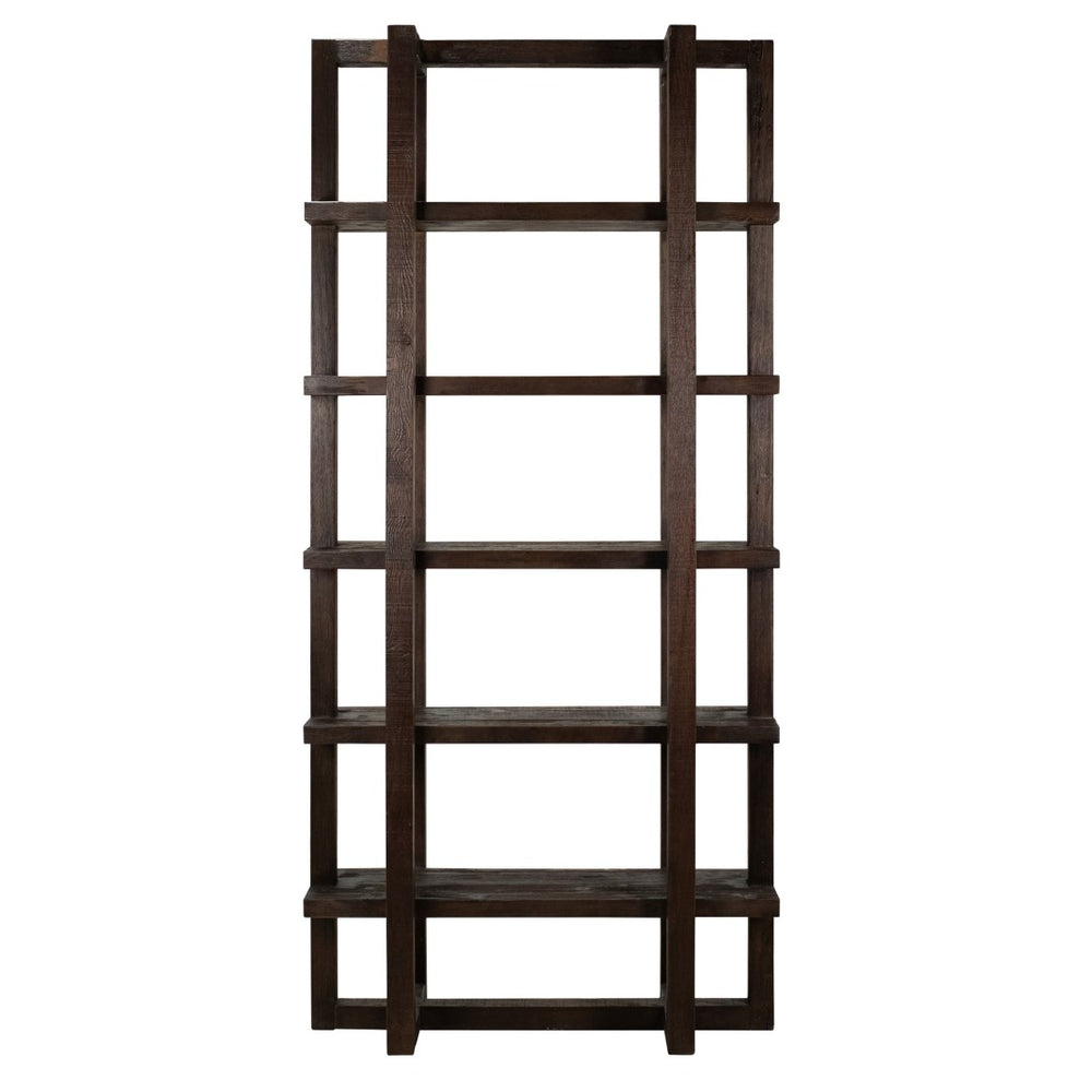 Dovetail Hannah 95" Tall Modern Reclaimed Pine Bookcase,  DOV959DK