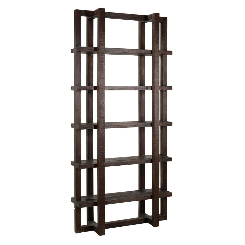 Dovetail Hannah 95" Tall Modern Reclaimed Pine Bookcase,  DOV959DK