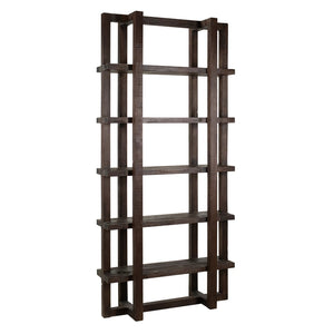 Dovetail Hannah 95" Tall Modern Reclaimed Pine Bookcase,  DOV959DK