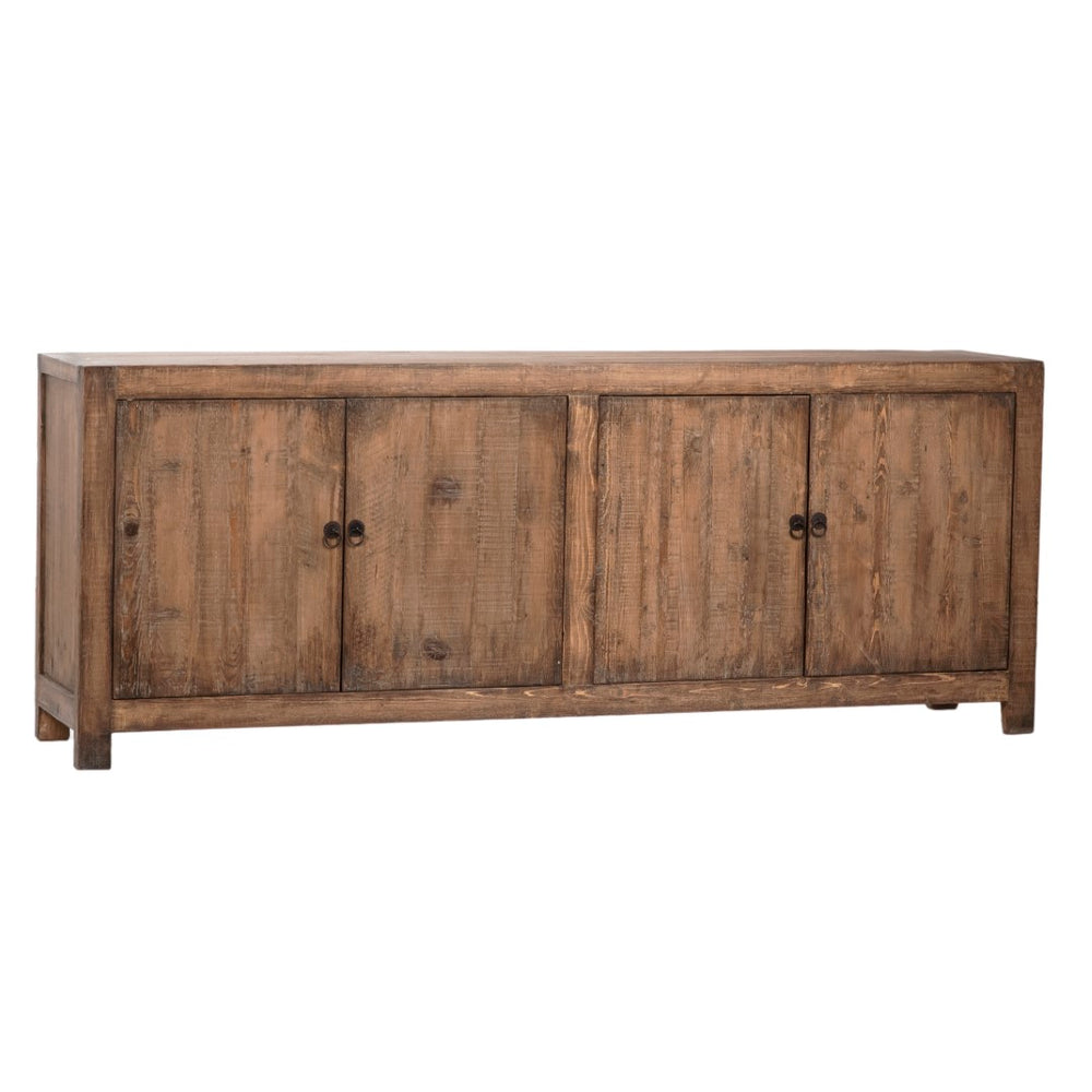 Dovetail Patton 87" Reclaimed Pine Textured Sideboard in Medium Brown DOV964