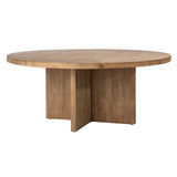 Dovetail Landon Round Reclaimed Pine Dining Table with Cross Base DOV975NAT
