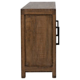 Dovetail Evie 84" Reclaimed Pine Medium Brown 4-Door Sideboard DOV985MB