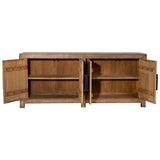 Dovetail Evie 84" Reclaimed Pine Medium Brown 4-Door Sideboard DOV985MB