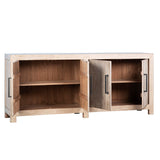 Dovetail Evie 84" Reclaimed Pine Two Tone 4-Door Sideboard DOV985