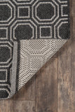 Momeni Erin Gates Downeast DOW-1 Machine Made Contemporary Geometric Indoor/Outdoor Area Rug Charcoal 9'10" x 13'2" DOWNEDOW-1CHR9AD2