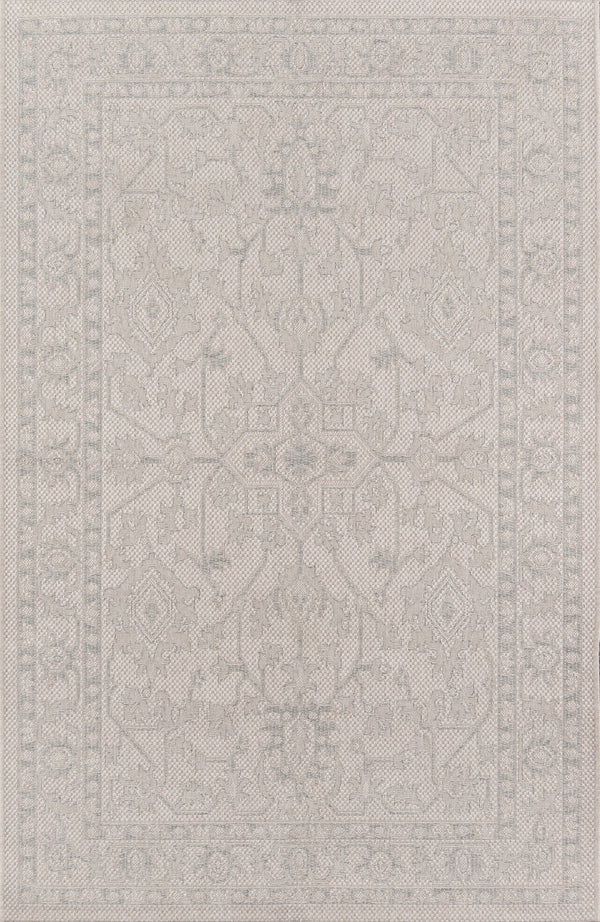 Momeni Erin Gates Downeast DOW-3 Machine Made Transitional Oriental Indoor/Outdoor Area Rug Grey 9'10" x 13'2" DOWNEDOW-3GRY9AD2