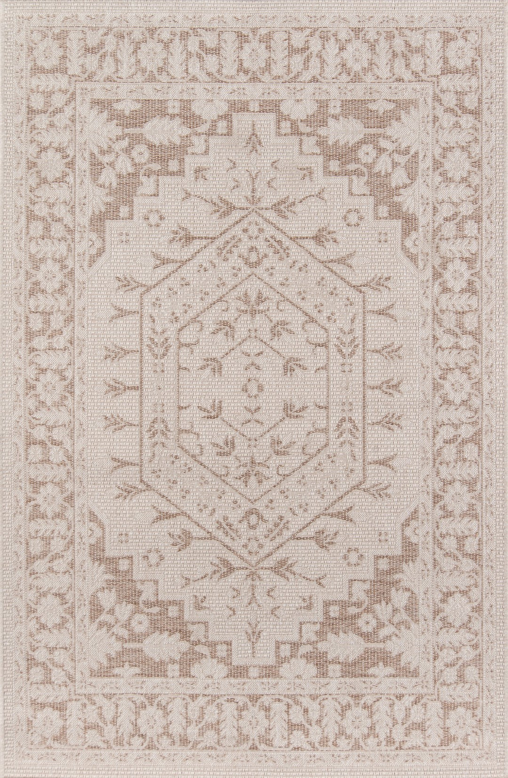 Momeni Erin Gates Downeast DOW-5 Machine Made Transitional Oriental Indoor/Outdoor Area Rug Beige 9'10" x 13'2" DOWNEDOW-5BGE9AD2