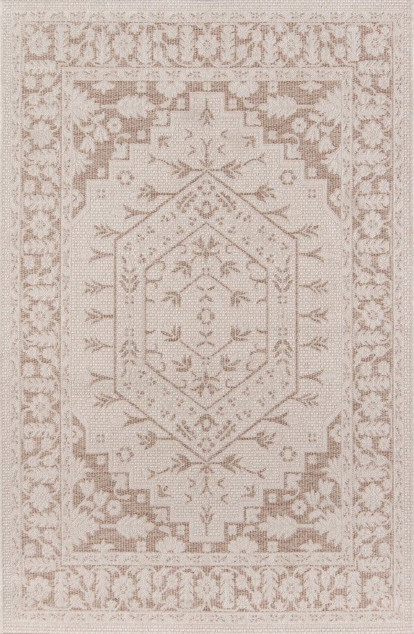 Momeni Erin Gates Downeast DOW-5 Machine Made Transitional Oriental Indoor/Outdoor Area Rug Beige 9'10" x 13'2" DOWNEDOW-5BGE9AD2