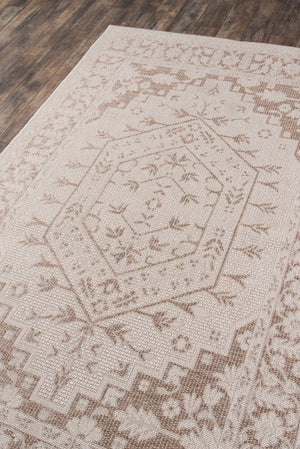 Momeni Erin Gates Downeast DOW-5 Machine Made Transitional Oriental Indoor/Outdoor Area Rug Beige 9'10" x 13'2" DOWNEDOW-5BGE9AD2