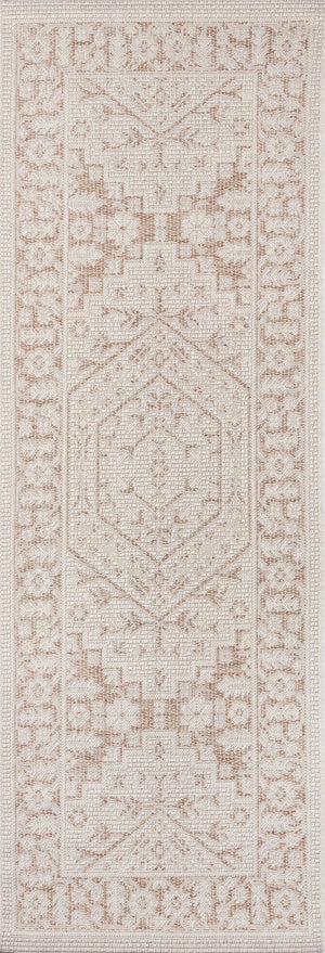 Momeni Erin Gates Downeast DOW-5 Machine Made Transitional Oriental Indoor/Outdoor Area Rug Beige 9'10" x 13'2" DOWNEDOW-5BGE9AD2
