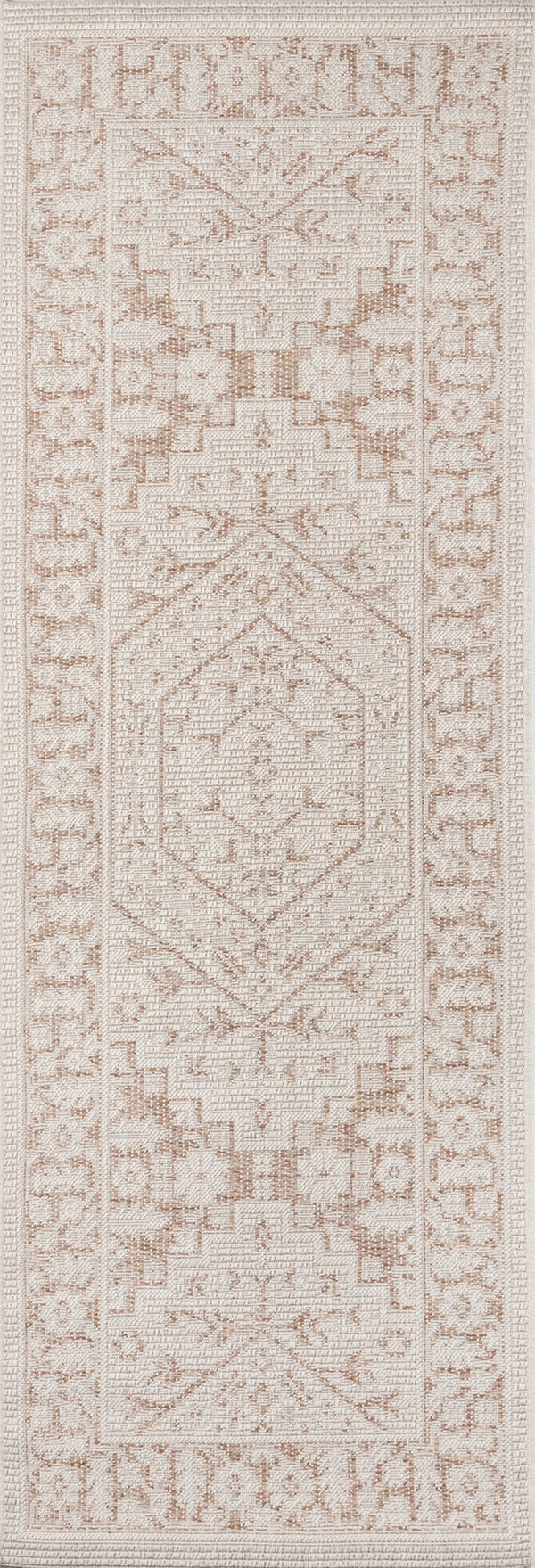 Momeni Erin Gates Downeast DOW-5 Machine Made Transitional Oriental Indoor/Outdoor Area Rug Beige 9'10" x 13'2" DOWNEDOW-5BGE9AD2