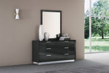 Navi Dresser Double High Gloss Grey With Stainless Steel Trim 6 Drawers With Self-Close Runners ...