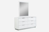 Navi Dresser Double High Gloss White With Stainless Steel Trim