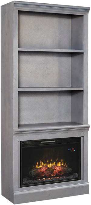 Aspenhome Churchill Traditional 74" Fireplace Display Case DR3472F/12-GRY