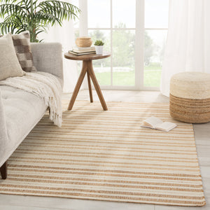 Jaipur Living Rey Natural  Striped Tan/ Ivory Area Rug (10'X14')