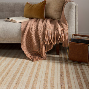 Jaipur Living Rey Natural  Striped Tan/ Ivory Area Rug (10'X14')