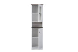 Baxton Studio Lauren Modern and Contemporary Two-tone White and Dark Brown Buffet and Hutch Kitchen Cabinet