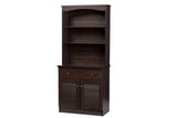 Baxton Studio Agni Modern and Contemporary Dark Brown Buffet and Hutch Kitchen Cabinet