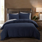 HiEnd Accents Camden Duvet Cover Set DS1008-SK-NB Blue Duvet Cover - Face: 70% viscose, 30% linen; Back: 100% cotton. Pillow Sham - 70% viscose, 30% linen. 110x96x0.5