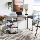 Xyla 3 Shelf Glass Top Desk