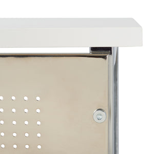 Hayden 3 Shelf Standing Desk in White / Chrome