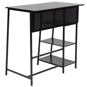Hayden 3 Shelf Standing Desk in Black / Black