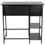 Hayden 3 Shelf Standing Desk in Black / Black
