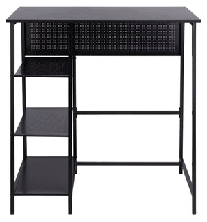 Hayden 3 Shelf Standing Desk in Black / Black