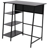 Hayden 3 Shelf Standing Desk in Black / Black