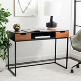 Safavieh Vance 2 Drawer 1 Shelf Desk  Brown / Black Iron / Wood DSK5013A