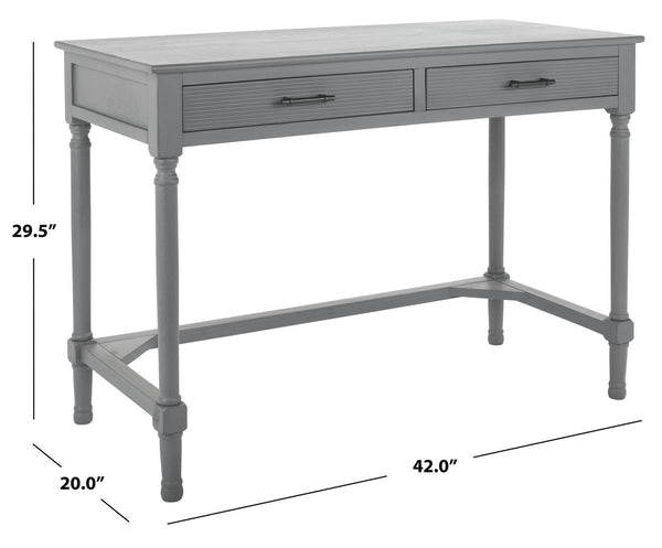 Ryder 2 Drawer Desk Distressed Grey Wood DSK5704B