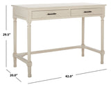 Peyton 2 Drawer Desk Distressed White Wood DSK5705A