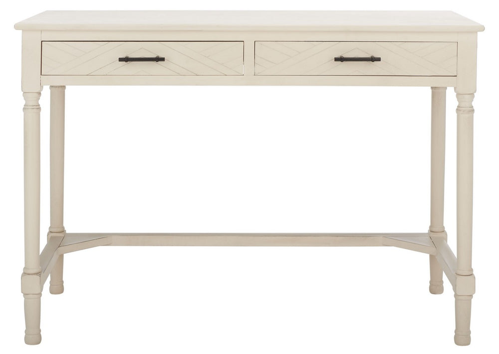 Peyton 2 Drawer Desk Distressed White Wood DSK5705A