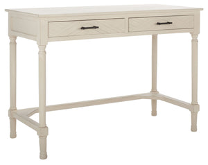 Peyton 2 Drawer Desk Distressed White Wood DSK5705A