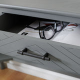 Peyton 2 Drawer Desk Distressed Grey  Wood DSK5705B